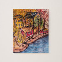 Puzzle im Herbst - Gemütliche Herbstillustrierung