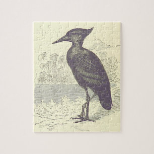 Puzzle im Vintage-Stil, stehender Vogel