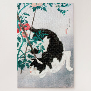PUZZLE: JAPANESE WOODBLOCK : Katze mit Tomate Puzzle