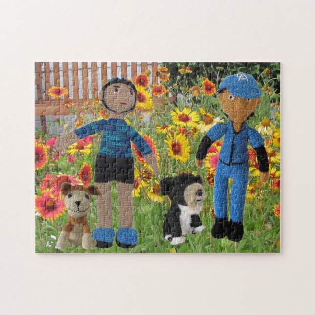 Puzzle - Junge Puppen im Bereich der Blume (Horizontal)