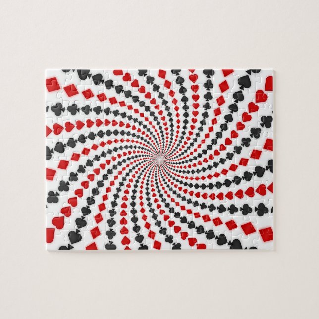 Puzzle: Kartenspielen Anzüge: Spiralmuster Puzzle (Horizontal)