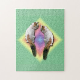 Puzzle - Katze und Regenbogen Diamant