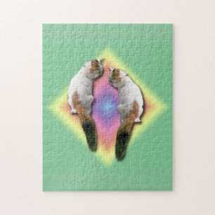 Puzzle - Katze und Regenbogen Diamant