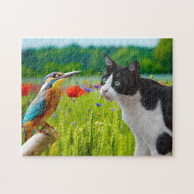 Puzzle-Katze & Vogel Puzzle (Horizontal)