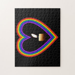Puzzle-Kerze im Regenbogen Puzzle