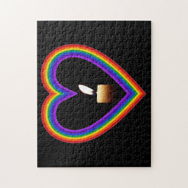 Puzzle-Kerze im Regenbogen Puzzle (Vertikal)