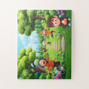 Puzzle, Kind 30 Stücke - Fröhliche Eierjagd Puzzle