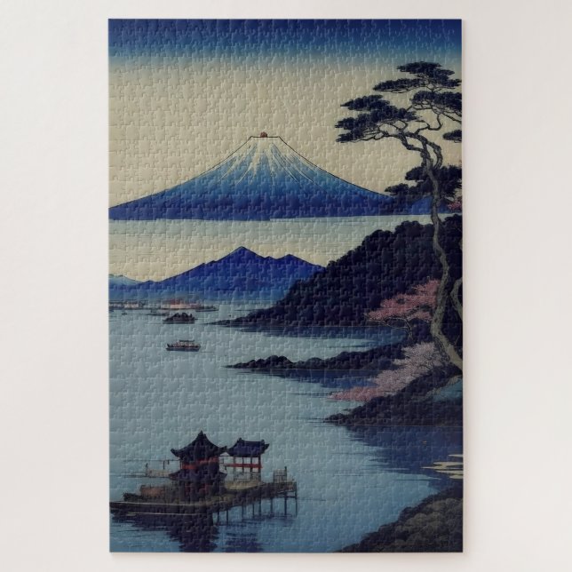 Puzzle - Lake, Pine and Mountain - Japan  (Vertikal)