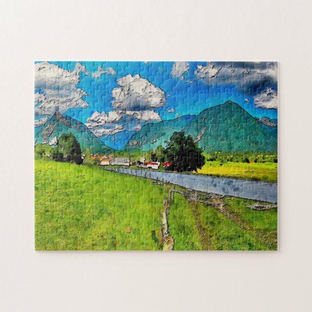 Puzzle landschaftlich Artist Painted Landscape Mou (Horizontal)