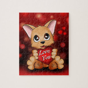 Puzzle Le chiot t'aime