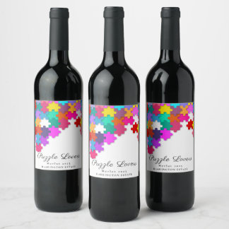 Puzzle Lovers Elegantes Design Custom Wine Labels Weinetikett
