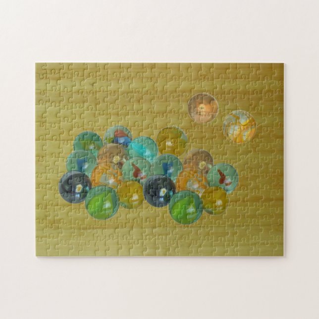 Puzzle - Marmor auf dem Bambusboden (Horizontal)