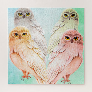 Puzzle mit 4 Eulen