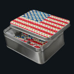 Puzzle mit amerikanischer Flagge: rot, weiß und bl<br><div class="desc">Dieses niedliche und patriotische Jig Sägepuzzle verfügt über eine amerikanische Fahne,  die mit rot,  weiß und blau blauen,  blauen,  blauen,  blauen Blume gestaltet ist.</div>
