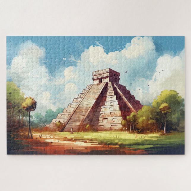 Puzzle mit Chichen Itza, Mexiko. (Horizontal)