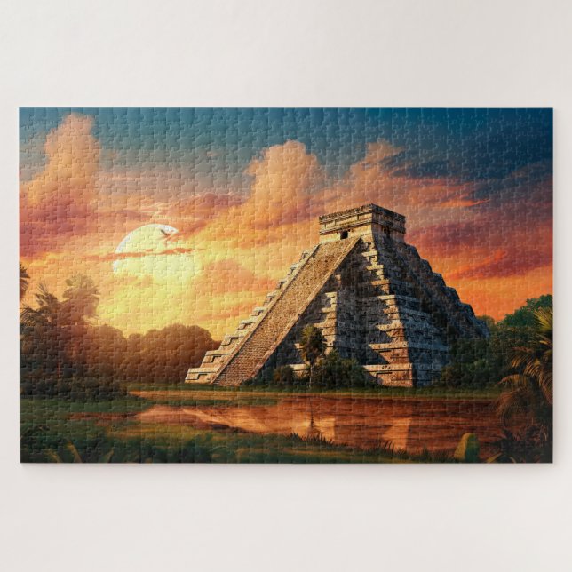 Puzzle mit Chichen Itza, Mexiko. (Horizontal)