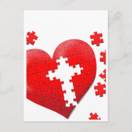 Puzzle mit christlicher Liebe Postkarte