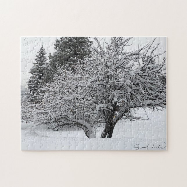 Puzzle mit dem ersten Schneebaum (Horizontal)
