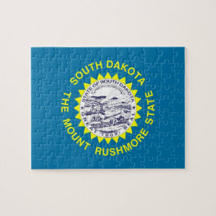 Puzzle mit der Fahne des South Dakota Staat