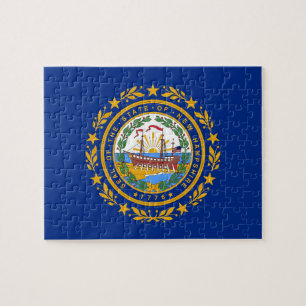 Puzzle mit der Fahne des Staat von New Hampshire
