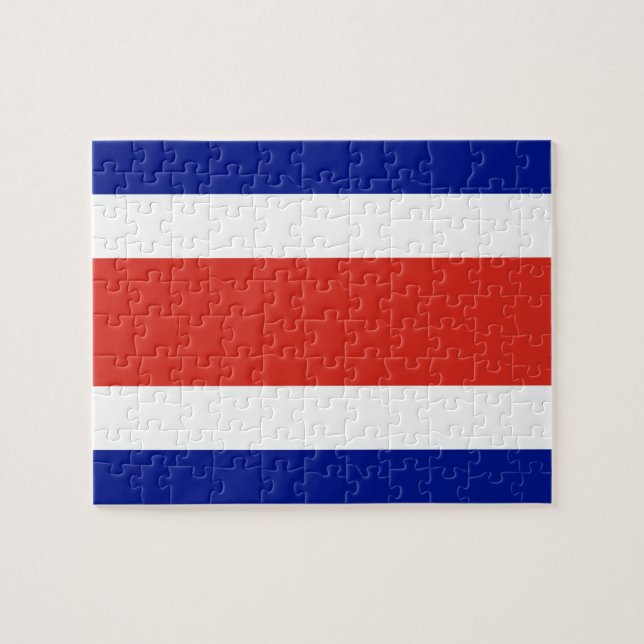 Puzzle mit der Flagge Costa Ricas (Horizontal)