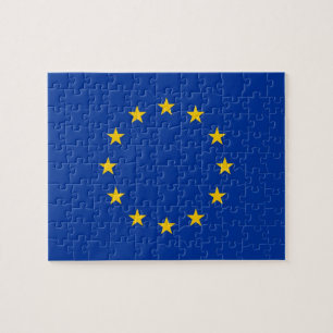 Puzzle mit der Flagge der europäischen Gewerkschaf