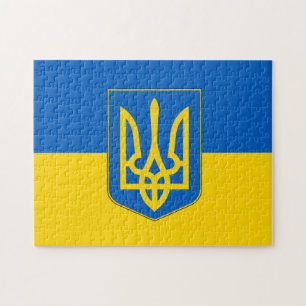 Puzzle mit der Flagge der Ukraine