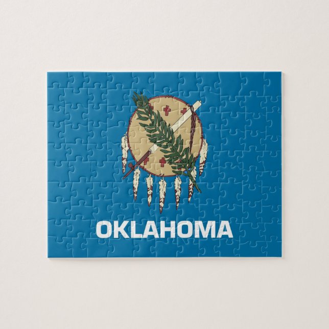 Puzzle mit der Flagge des Oklahoma-Staat (Horizontal)