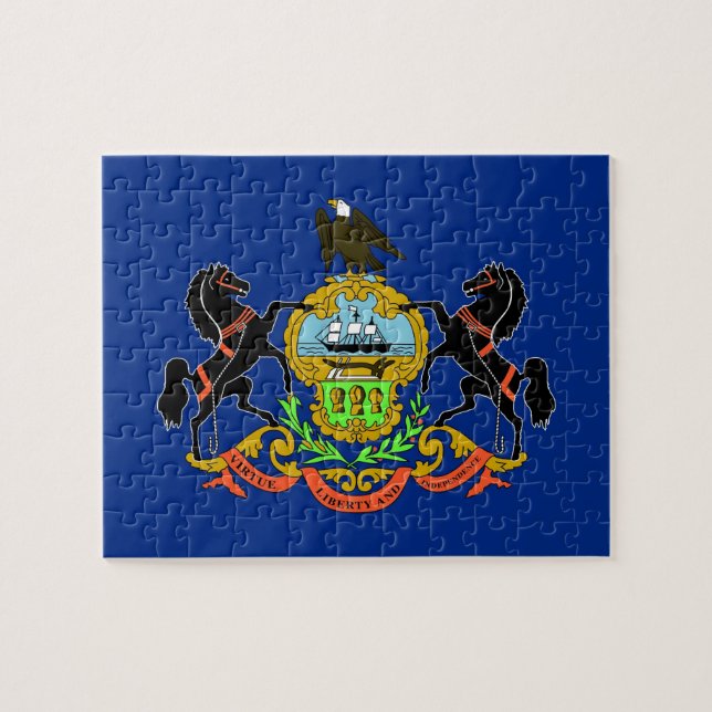 Puzzle mit der Flagge des Pennsylvania-Staat (Horizontal)