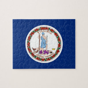 Puzzle mit der Flagge des Staat Virginia