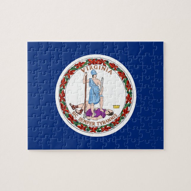 Puzzle mit der Flagge des Staat Virginia (Horizontal)