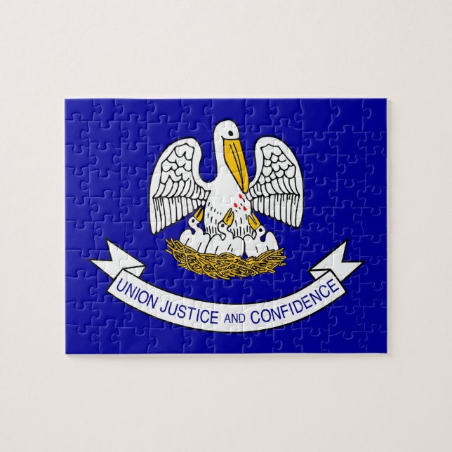 Puzzle mit der Flagge des Staat von Louisiana (Horizontal)