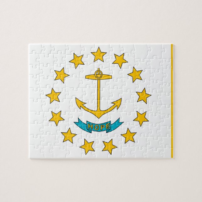 Puzzle mit der Flagge des Staat von Rhode Island (Horizontal)