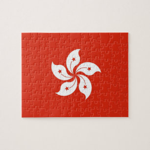 Puzzle mit der Flagge Hongkongs, China