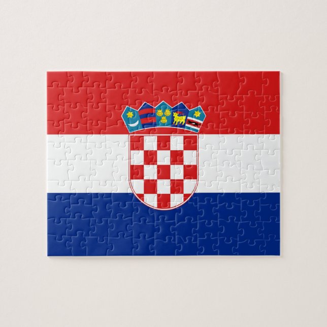 Puzzle mit der Flagge Kroatiens (Horizontal)