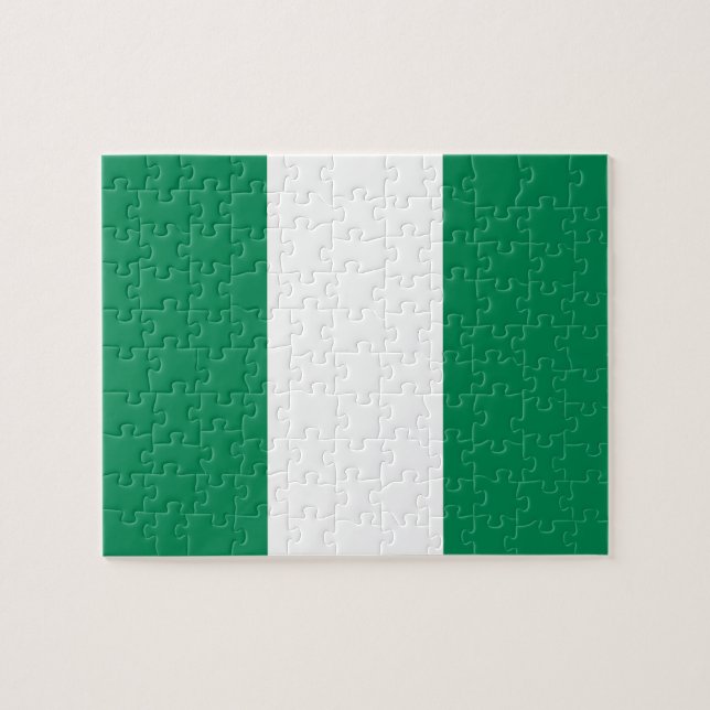 Puzzle mit der Flagge Nigerias (Horizontal)