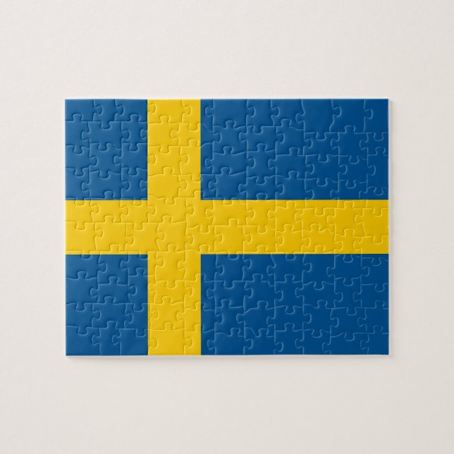 Puzzle mit der Flagge Schwedens (Horizontal)