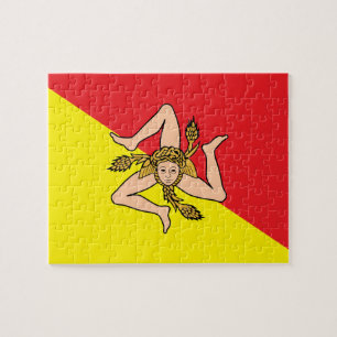 Puzzle mit der Flagge Siziliens, Italien