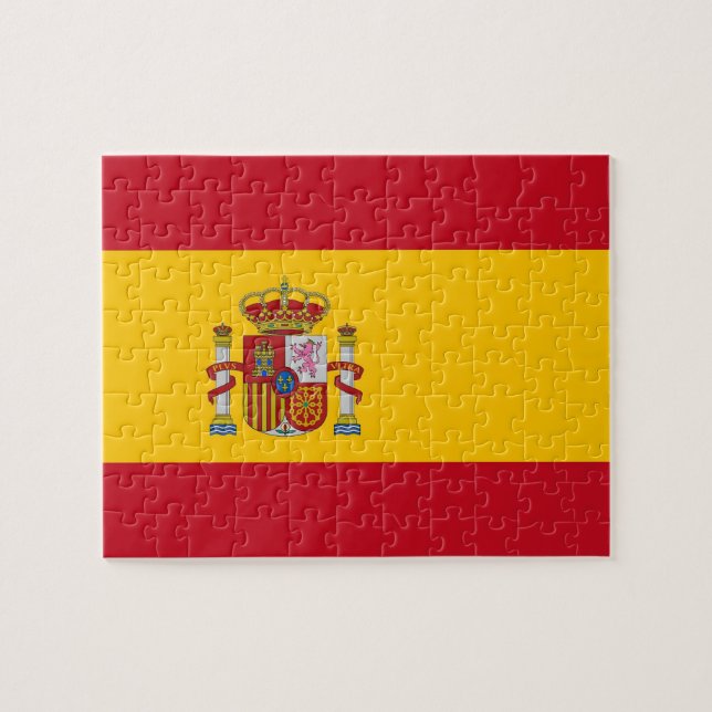 Puzzle mit der Flagge Spaniens (Horizontal)