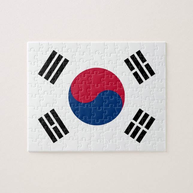 Puzzle mit der Flagge Südkoreas (Horizontal)