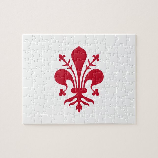 Puzzle mit der Flagge von Florenz, Toskana (Horizontal)