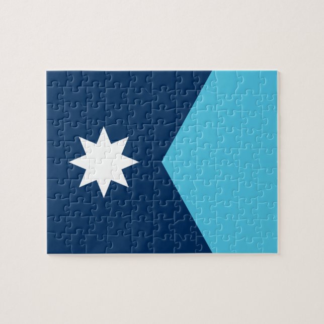 Puzzle mit der Flagge von Minnesota, USA (Horizontal)