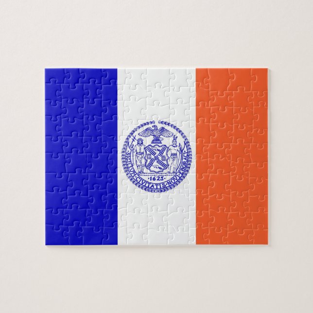 Puzzle mit der Flagge von New York City (Horizontal)