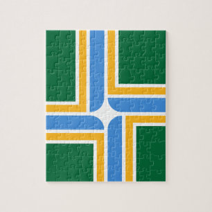 Puzzle mit der Flagge von Portland City