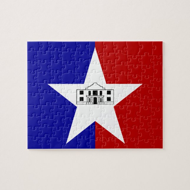 Puzzle mit der Flagge von San Antonio Stadt (Horizontal)