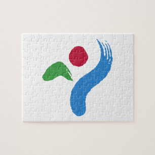 Puzzle mit der Flagge von Seoul, Südkorea