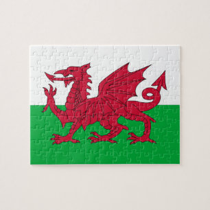 Puzzle mit der Flagge von Wales