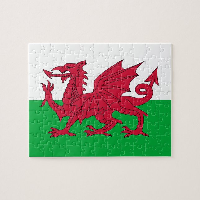 Puzzle mit der Flagge von Wales (Horizontal)
