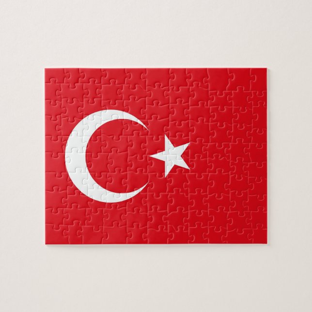 Puzzle mit der türkischen Flagge (Horizontal)