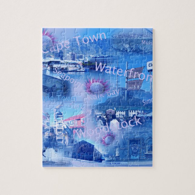 Puzzle mit einer Geschenkboxen über Kapstadt (Vertikal)